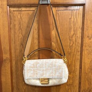 Fendi White and Tan Shoulder Bag